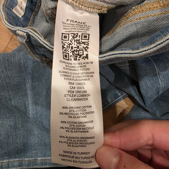 Frame Le Crop Mini Boot Jeans Clearwater Blue High Rise LCMB630 Size 25 - Picture 5 of 12